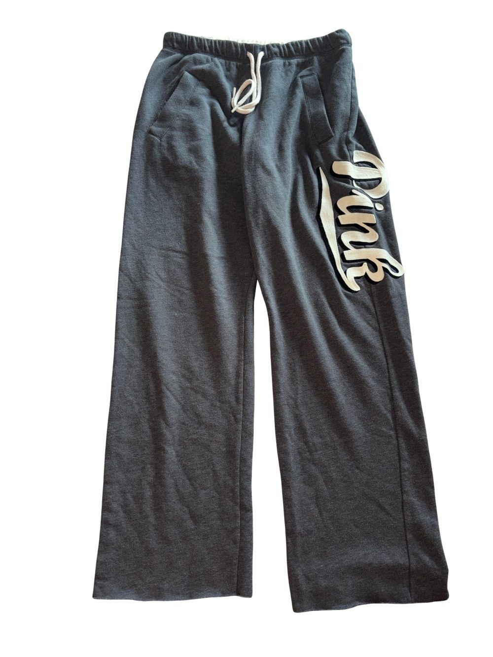 PINK Victoria's Secret Vintage Y2K Charcoal Gray Sweatpants with Side Logo